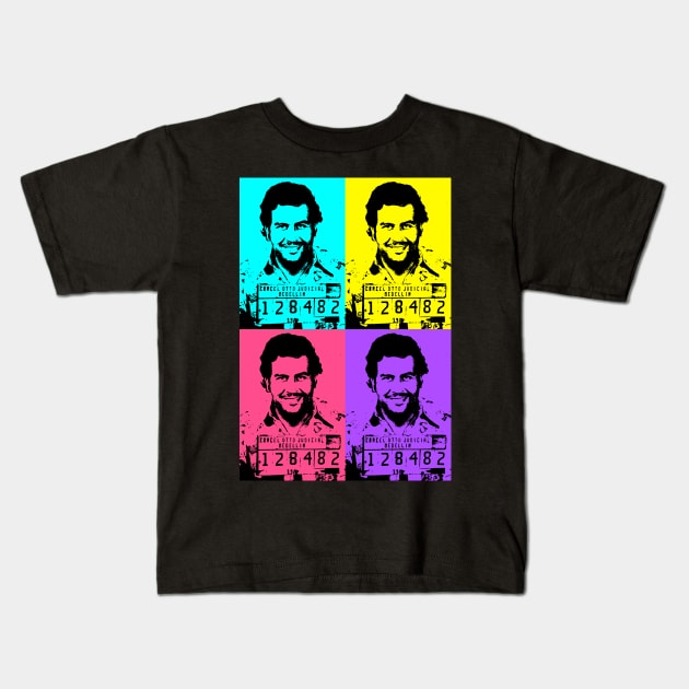 Escobar Pop Art Kids T-Shirt by lockdownmnl09